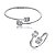 Conjunto de anel e bracelete cravejado de zirconia cristal banho em rodio branco - Imagem 1