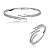 Conjunto de anel e bracelete cravejado de zirconia cristal banho em rodio branco - Imagem 1