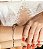 Conjunto de anel e bracelete cravejado de zirconia cristal banho em rodio branco - Imagem 2