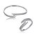 Conjunto de anel e bracelete cravejado de zirconia cristal banho em rodio branco - Imagem 1
