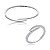 Conjunto de anel e bracelete cravejado de zirconia cristal banho em rodio branco - Imagem 1