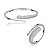 Conjunto de anel e bracelete cravejado de zirconia cristal banho em rodio branco - Imagem 1