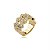 Anel dourado com zirconia cristal banho em ouro 18k - Imagem 1