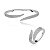 Conjunto de anel e bracelete cravejado de zirconia cristal banho em rodio branco - Imagem 1