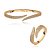Conjunto de anel e bracelete cravejado de zirconia cristal banho em ouro 18k - Imagem 1