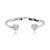 Bracelete de coração cravejado de zirconia cristal banho em rodio branco - Imagem 1