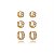 Trio de argola cravejado de zirconia cristal banho em ouro 18k - Imagem 1