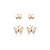 Dupla de borboleta cravejada de zirconia cristal banho em ouro 18k - Imagem 1