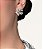 Brinco cravejado de zirconia cristal banho em rodio branco - Imagem 3