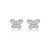Brinco de borboleta cravejado de zirconia cristal banho em rodio branco - Imagem 1
