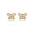 Brinco de borboleta cravejado de zirconia cristal banho em ouro 18k - Imagem 1