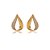 Brinco dourado cravejado de zirconia cristal banho em ouro 18k - Imagem 1