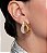 Brinco dourado cravejado de zirconia cristal banho em ouro 18k - Imagem 2