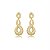Brinco dourado cravejado de zirconia cristal banho em ouro 18k - Imagem 1
