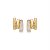 Brinco dourado cravejado de zirconia cristal banho em ouro 18k - Imagem 1