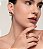 Brinco dourado cravejado de zirconia cristal banho em ouro 18k - Imagem 3