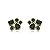 Brinco dourado cravejado de zirconia onix banho em ouro 18k - Imagem 1