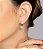 Brinco de argola cravejado de zirconia cristal banho em ouro 18k - Imagem 2