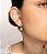 Brinco de argola cravejado de zirconia cristal banho em ouro 18k - Imagem 3