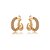 Brinco de argola cravejado de zirconia cristal banho em ouro 18k - Imagem 1
