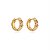 Brinco de argola cravejado de zirconia cristal banho em ouro 18k - Imagem 1