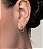 Brinco de argola cravejado de zirconia cristal banho em rodio branco - Imagem 3