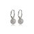 Brinco de argola cravejado de zirconia cristal banho em rodio branco - Imagem 1