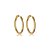 Brinco de argola cravejado de zirconia cristal banho em ouro 18k - Imagem 1