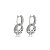 Brinco de argola cravejado de zirconia cristal banho em rodio branco - Imagem 1