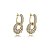 Brinco de argola cravejado de zirconia cristal banho em ouro 18k - Imagem 1