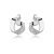 Brinco de argola cravejado de zirconia cristal banho em rodio branco - Imagem 1
