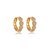 Brinco de argola cravejado de zirconia cristal banho em ouro 18k - Imagem 1