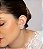 Brinco ear cuff cravejado de zirconia cristal banho em rodio branco - Imagem 2