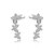 Brinco ear cuff cravejado de zirconia cristal banho em rodio branco - Imagem 1