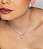 Conjunto de brinco e colar cravejado de zirconia cristal banho em rodio branco - Imagem 2