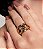 Conjunto de brinco e anel cravejado banho em ouro 18K - Imagem 3
