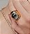Conjunto de brinco e anel cravejado de zirconia ametista banho ouro 18k - Imagem 4