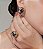Conjunto de brinco e anel cravejado de zirconia ametista banho ouro 18k - Imagem 2