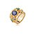 Conjunto de brinco e anel cravejado com zirconia colorida banho em ouro 18k - Imagem 4
