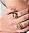 Anel dourado com zirconia cristal banho em ouro 18k - Imagem 3