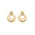 Brinco dourado cravejado de zirconia cristal banho em ouro 18k - Imagem 1