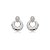 Brinco cravejado de zirconia cristal banho em rodio branco - Imagem 1