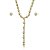 Conjunto de brinco e colar riviera gravata cravejado de zirconia cristal banho em ouro 18k - Imagem 1