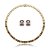 Conjunto de brinco e colar riviera cravejado de zirconia rainbow banho em ouro 18k - Imagem 1