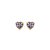 Conjunto de brinco e colar riviera de coração cravejado de zirconia rainbow banho em ouro 18k - Imagem 4