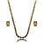 Conjunto de brinco e colar riviera cravejado de zirconia citrino banho em ouro 18k - Imagem 1
