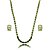 Conjunto de brinco e colar riviera cravejado de zirconia esmeralda banho em ouro 18k - Imagem 2