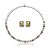 Conjunto de brinco e colar riviera cravejado de zirconia rainbow banho em rodio branco - Imagem 1