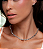 Conjunto de brinco e colar de riviera cravejado de zirconia cristal banho em rodio branco - Imagem 2