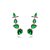 Brinco ear cuff cravejado de zirconia esmeralda banho em rodio branco - Imagem 1